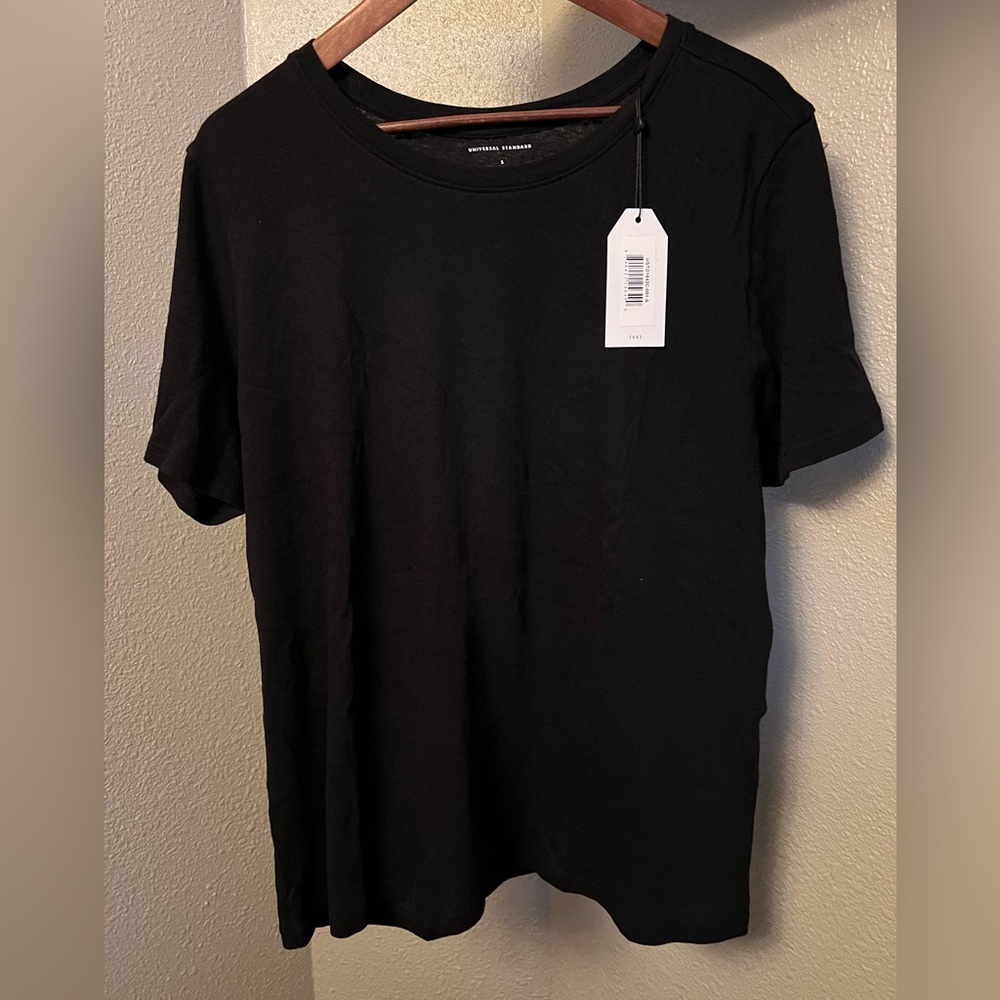 NWT Universal Standard Linen Jersey Black Eco Tee Rex